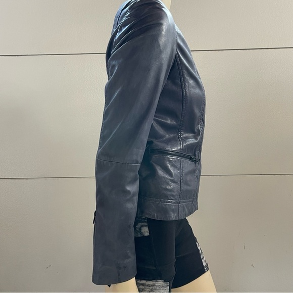 Massimo Dutti Quilted Leather Moto Jacket - Picture 9 of 13